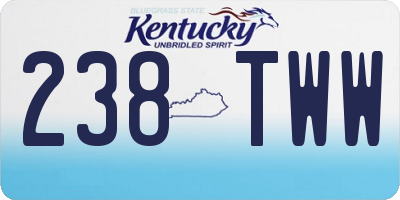 KY license plate 238TWW