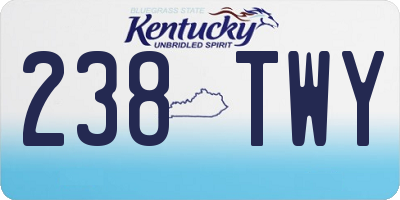 KY license plate 238TWY