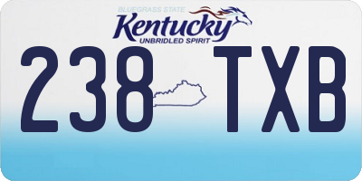 KY license plate 238TXB