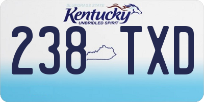 KY license plate 238TXD