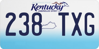 KY license plate 238TXG