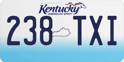 KY license plate 238TXI