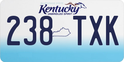 KY license plate 238TXK