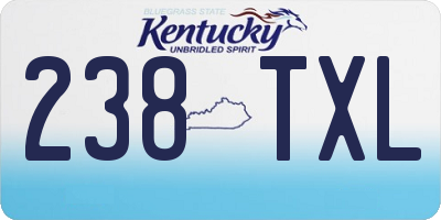 KY license plate 238TXL