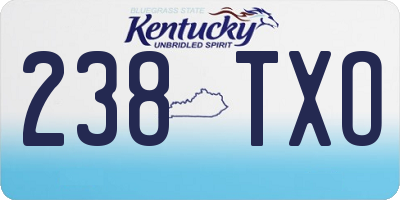 KY license plate 238TXO