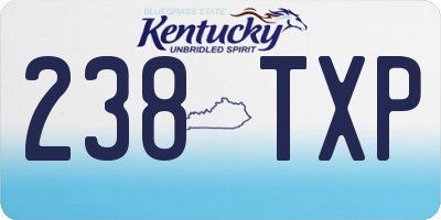 KY license plate 238TXP