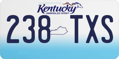 KY license plate 238TXS