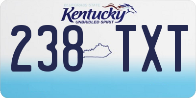 KY license plate 238TXT