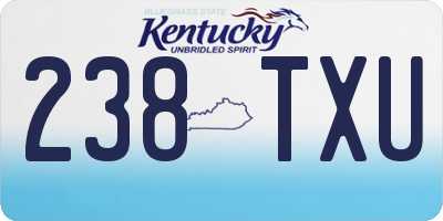 KY license plate 238TXU