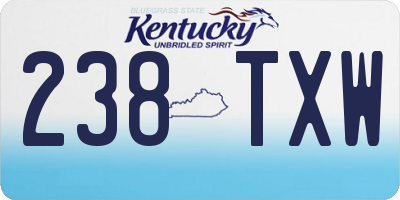 KY license plate 238TXW