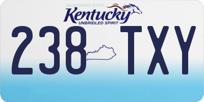 KY license plate 238TXY