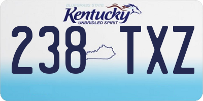 KY license plate 238TXZ