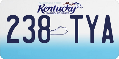 KY license plate 238TYA