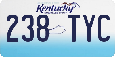 KY license plate 238TYC