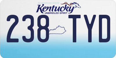 KY license plate 238TYD