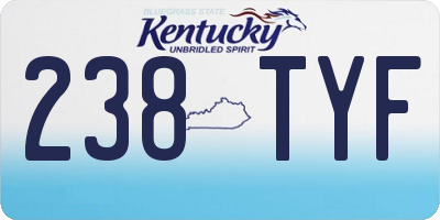 KY license plate 238TYF
