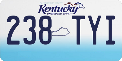 KY license plate 238TYI