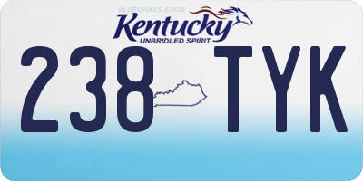 KY license plate 238TYK