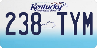 KY license plate 238TYM