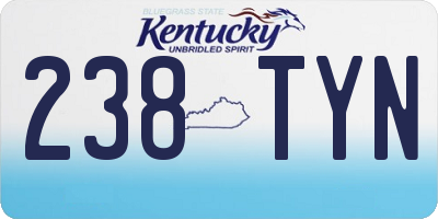 KY license plate 238TYN