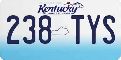 KY license plate 238TYS