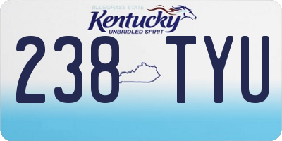 KY license plate 238TYU