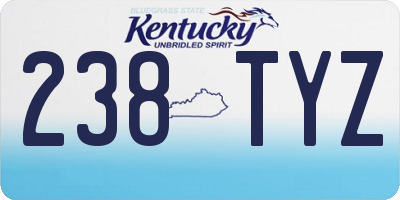 KY license plate 238TYZ