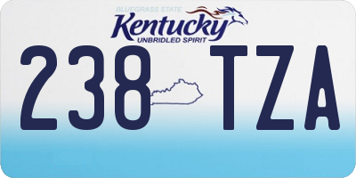 KY license plate 238TZA