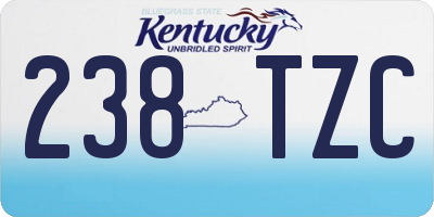 KY license plate 238TZC