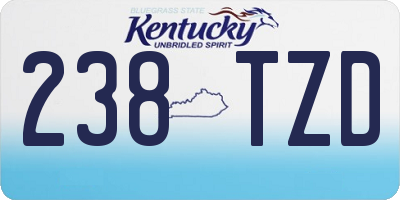 KY license plate 238TZD