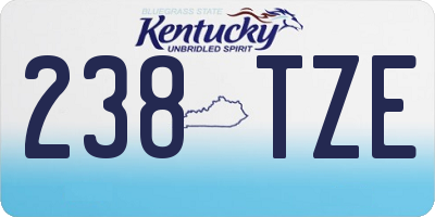 KY license plate 238TZE