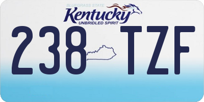 KY license plate 238TZF