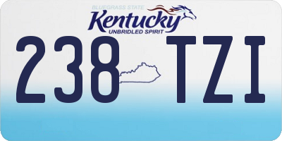 KY license plate 238TZI