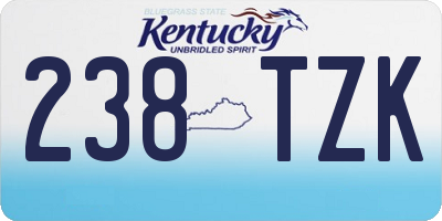 KY license plate 238TZK
