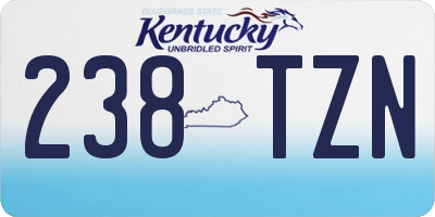 KY license plate 238TZN