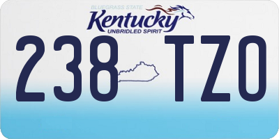 KY license plate 238TZO