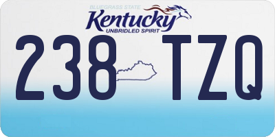 KY license plate 238TZQ