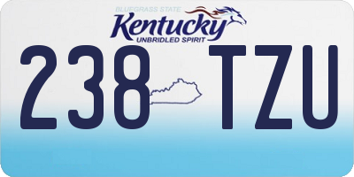 KY license plate 238TZU