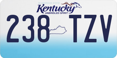 KY license plate 238TZV