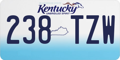 KY license plate 238TZW