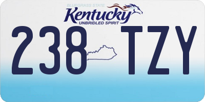 KY license plate 238TZY
