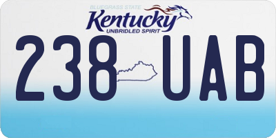 KY license plate 238UAB