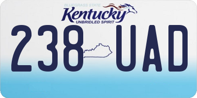 KY license plate 238UAD