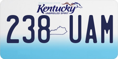 KY license plate 238UAM