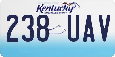 KY license plate 238UAV
