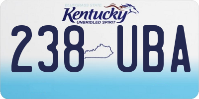 KY license plate 238UBA