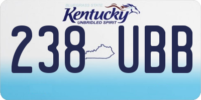 KY license plate 238UBB