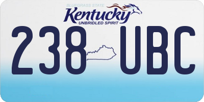 KY license plate 238UBC
