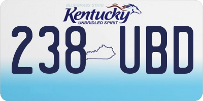 KY license plate 238UBD