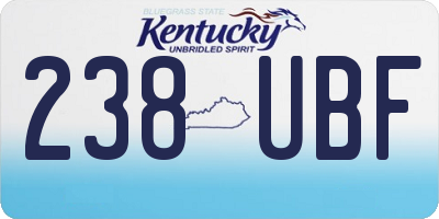 KY license plate 238UBF